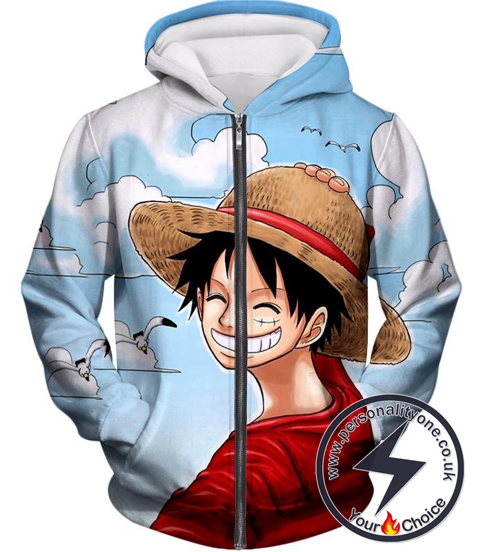 One Piece Funny Adventurous Straw Hats Captain Luffy Cool Zip Up Hoodie